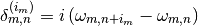 \delta_{m,n}^{(i_m)}=i\lp\omega_{m,n+i_m}-\omega_{m,n}\rp